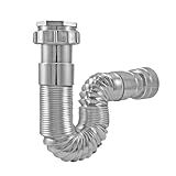 Sifão Corrugado Extensível Universal Cromado 70cm Para Pia De Cozinha Lavatórios Tanques