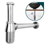 Sifão Cromado Copo Metal 1 1 4 Lavatorio Pia Banheiro Tanque Cifão Dona D cor Cuba Aparante Para Lavabo Redondo Cor Cromada Acabamento Brilhoso
