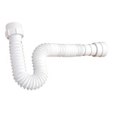Sifão Multiuso Flexível Para Pias Tanques E Outros Cor Branco Sifão Sanfonado Ajustável Tubo Multiuso Universal 70cm Dudall Cor Branco