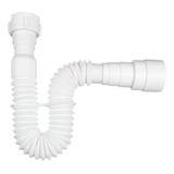 Sifão Sanfonado Ajustável Fecho Hídrico Universal 72cm Cor Branco