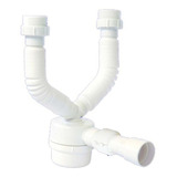 Sifão Sanfonado Copo Duplo Porca Pvc Fere Branco