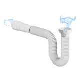 Sifão Sanfonado Extensivo Universal Flexível Branco 70cm