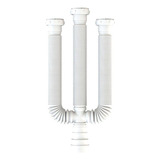 Sifão Sanfonado Triplo Flexível Universal Branco