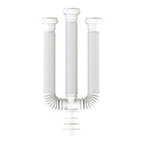 Sifão Sanfonado Triplo Flexível Universal Branco