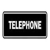 Signs ByLITA Placa De Telefone Padrão Preto Média