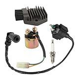 Silscvtt Retificador Regulador De Tensão Com Bobina De Ignição E Substituição De Relé Solenoide De Partida Para Honda Rancher 350 TRX350 2000 2006 Substituição Para Honda Foreman 450 TRX450 1998 2001