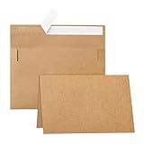 Silunkia Cartões Comemorativos E Envelopes Marrons Em Branco 10 X 15 Cm Cartolina Dobrada Pesada E Envelopes A4 Para Impressão 20 Pacotes Para Convites De Casamento DIY Festas Cartões De