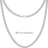 Silvadore Colar Masculino De Corrente De Elos Cubanos De 2/4/6 Mm - Banhado A Ouro 18 Quilates - Não Manchado E à Prova D'água - Joia De Aço Inoxidável 316 Inquebrável Sólida Miami Curb - Presentes De
