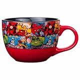 Silver Buffalo Caneca De Café De Cerâmica Grande Da Marvel Comics Heroes Avengers Grid Com Homem Aranha Capitão América Thor Hulk E Homem De Ferro 700 Ml