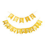 Silver Festa Bandeirinha Festa Bandeirola Cor Dourado Desenho Liso