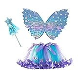 Simhoa Traje De Fada Para Meninas Fantasia De Cosplay De Halloween Varinha De Estrela Tutu Saia Asa De Borboleta Crianças Princesa Cosplay Vestido