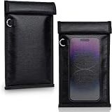 Simket Bolsas Faraday Para Telefones E Chaves De Carro Pacote Com 2 Bolsa De Bloqueio De Sinal Bloqueador De Sinal De Celular Chave De Carro WiFi RFID Bloqueador De Sinal GPS Preto M 
