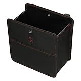 Simple Deluxe Caixote Do Lixo De Carro De 3 Galões- Lata De Lixo De Carro à Prova De Vazamento Com Bolsos De Armazenamento- Dobrável- Portátil E à Prova D-água- Preto