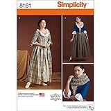 Simplicity 8161 Vestido Feminino Do Século XVIII Estampa De Costura De Fantasia Tamanhos 6 14