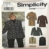 Simplicity Easy To Sew Casaco, Jaqueta E Colete Em Dois Comprimentos Padrão De Costura 5855