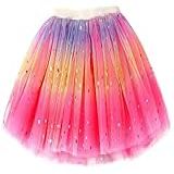 Simplicity Vestido De Balé Princesa De Tule Com 4 Camadas De Saia Tutu Arco íris Para Bebês Meninas Arco íris Rosa 6 18 Meses
