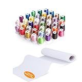 Simthread Fio Para Máquina De Bordar De Poliéster Com 40 Cores Brother 500 M 550 Anos Com Kit Estabilizador De Bordado De 25 4 Cm X 10 Anos Para Máquinas De Costura Brother Janome Singer Pfaff