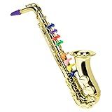 Simulação De Saxofone Brinquedo Saxofone Musical Instrumentos De Sopro De Plástico Brinquedo Sax Infantil Para Crianças Adereços De Desempenho Dourado