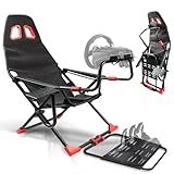 Simulador De Corrida De Cockpit- Cockpit Simulador 105-124-37-5cm- Cabine Simuladora De Corrida De Alto Desempenho- Compatível Com Todos Os Volantes E Pedais No Mercado- Cockpits De Simuladores De Corrida Extrema- Simulador De Carro