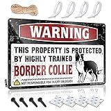 Sinal De Bar Para Decoração De Casa Aviso Esta Propriedade é Protegida Por Um Altamente Treinado Border Collie Tin Sign Man Cave Decor And Accessories Bathroom Wall Art (tamanho : 30x40cm )
