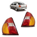 Sinaleira Traseira Clio Sedan 2003 A 2007 Tricolor Âmbar