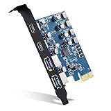 Sinefine Placa De Expansão PCI E De 4 Portas Para USB 3 0 2 Portas USB Tipo A E 2 Portas USB Tipo C Placa De Expansão PCI Express Com Conversor Interno Para Placa De PC Desktop Suporta WindowsXP 7 8 10 E Mac OS Azul