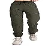 Singbring Calça Cargo Feminina Atlética De Caminhada Para Treino Ao Ar Livre- Leve- Secagem Rápida- FPS 50 Bolsos Com Zíper- Verde Militar- XGG