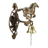 Sino De Bronze Com Suporte Moldura Cavalo