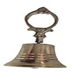 Sino De Mão Sinete Metal Latão Dourado Polido Rústico Grande 12 5cm 5 PONTOS