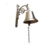 Sino De Parede Em Bronze Maciço Liso Decoração Campainha