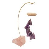 Sino Dos Ventos Pedra Ametista C quartzo Rosa Móbile De Mesa