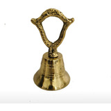 Sino Liso De Mão Mesa 13 Cm Bronze Decoração