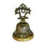 Sino Sineta De Mesa Em Bronze Trabalhado Colégio Chocalho 11cm