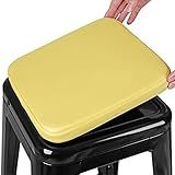 SINOSSO Almofada De Banco De Bar Moderna De Couro Sintético 1 Peça Almofada Magnética Para Cadeira Pequena De Couro Para Cafeteria Bistrô Empilhável Banco De Metal Quadrado Amarelo 1 