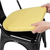 SINOSSO Almofada De Cadeira De Metal Moderna De Couro Sintético De 35 5 Cm Almofada Magnética Para Cadeira De Jantar Cozinha Café Bistrô Pátio Empilhável Forma De U Amarelo 1 