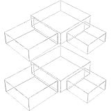 Sintuff Caixa De Acrílico Com 6 Peças Caixa De Exibição Acrílica Peças De Elevação De Acrílico Para Exibição 5 Lados Transparentes Expositores Com Fundo Vazado Para Mesa De Bolo Alimentos Sobremesa Colecionáveis