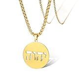 SIPURIS Tetragrammaton Colares Do Alfabeto Hebraico Pingente Do Nome De Deus Judaico Cristão Israel Corrente Para Homens E Mulheres Aço Inoxidável Sem Pedra Preciosa