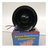 Sirene Eletrônica Piezoeléctrica Bitonal Preta 12v