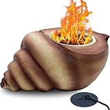 SISETOP Fogueira De Mesa Em Forma De Concha Tigela De Fogueira De Mesa Portátil Fogueira De Mesa Interna Lareira De Mesa Smores Fogueiras De Mesa De Concreto Smore Maker Marrom 