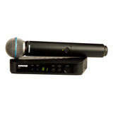 Sistema De Microfone Sem Fio Shure Blx24 b58 m15 Beta 58 Cor Preto