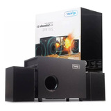 Sistema De Som 2 1 Com Subwoofer 25w Rms Preto