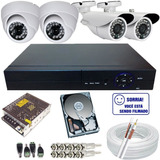 Sistema De Vigilância 4 Câmeras Infravermelho E Dvr H 264