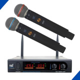 Sistema Microfone Sem Fio Digital Duplo Tsi 1200 Uhf Tsi Cor Preto
