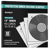 Siveit Mangas Internas De Disco De Vinil Pacote Com 50 Capas Internas Protetoras De Vinil Antiestático Para Proteger Seus álbuns LP De Arranhões Poeira E Sujeira Capas De Disco De Papel De Arroz Sem ácido Incluídas 