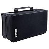 Siveit Suporte De Capa De DVD Capa De CD DVD Porta Fichário Capacidade Para 160 CDs DVD Organizador Portátil Carteira Para Viagem Em Casa Fichário Preto Preto 