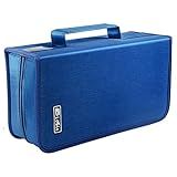 Siveit Suporte Para Caixa De DVD Capa Para CD DVD Carteira Para Fichário Capacidade De 160 CD DVD Organizador Portátil Para CD E Viagem Em Casa Azul
