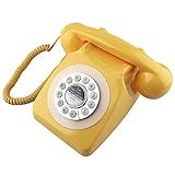 SIXDEFLY Telefone Retrô Telefone Fixo Clássico Vintage Antiquado Com Função De Discagem Para Decoração De Casa E Escritório Amarelo