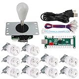 SJ JX Kit De Controle De Jogo Arcade DIY Com Logotipo Moeda X Y Start Select 8 Way Joystick Codificador USB Para PC MAME Raspberry Pi