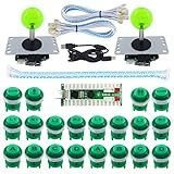 SJ JX Kit De Teclado Mecânico Para 2 Jogadores LED Fliperama Raspberry Pi Botão LED Controle De Joystick De Luta Zero Atraso Codificador USB Retropie