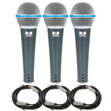 Sj Kit Com 3 Microfones Arcano Beta58 bt 58 Osme 8 Xlr xlr